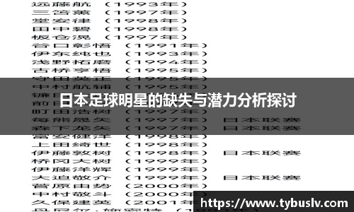 日本足球明星的缺失与潜力分析探讨